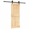 vidaXL Cs&uacute;sz&oacute; ajt&oacute; Term&eacute;szetes &eacute;s Fekete 80 x 210 cm Szil&aacute;rd Fenyőfa