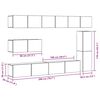 vidaXL 7 részes antik fa színű szerelt fa fali TV-szekrényszett