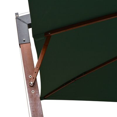 vidaXL zöld lógó napernyő fa rúddal 300 x 300 cm
