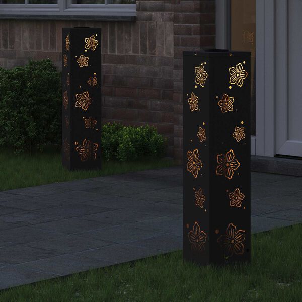 vidaXL Napelemmel műk&ouml;dő LED &ouml;sv&eacute;ny vil&aacute;g&iacute;t&aacute;s 2 pcs Fekete