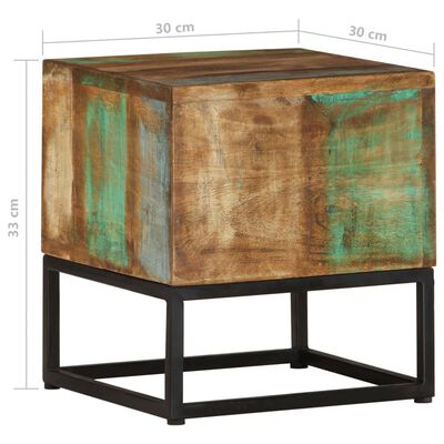 vidaXL tömör újrahasznosított fa kisasztal 30 x 30 x 33 cm