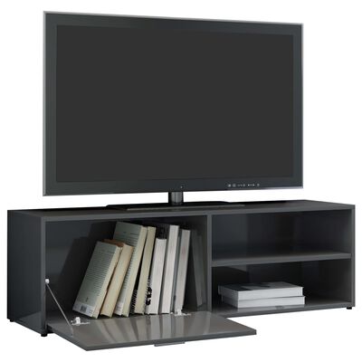 vidaXL magasfényű szürke forgácslap TV-szekrény 120 x 34 x 37 cm