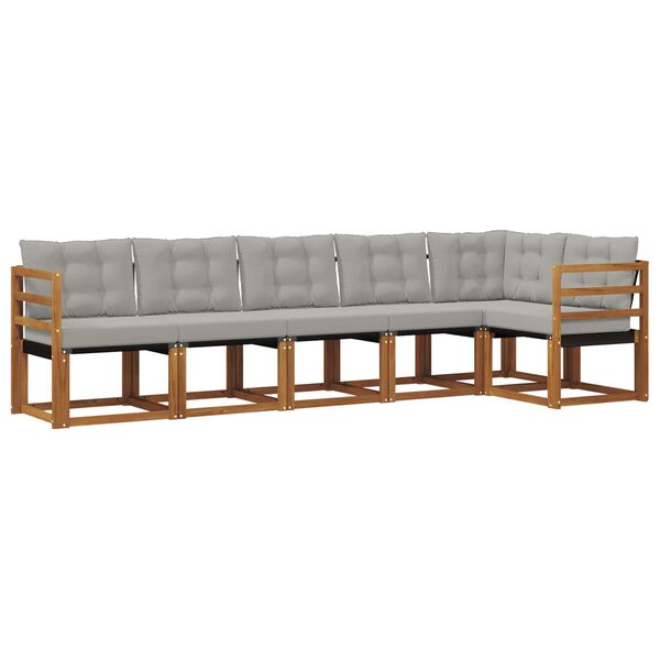 vidaXL K&uuml;lt&eacute;ri kanap&eacute; szett 6 pcs Term&eacute;szetes &eacute;s Vil&aacute;gossz&uuml;rke