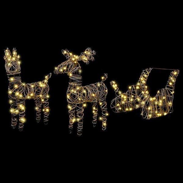 vidaXL R&eacute;nszarvas h&uacute;zta sz&aacute;n Meleg feh&eacute;r 53 x 28 x 33 cm Rattan