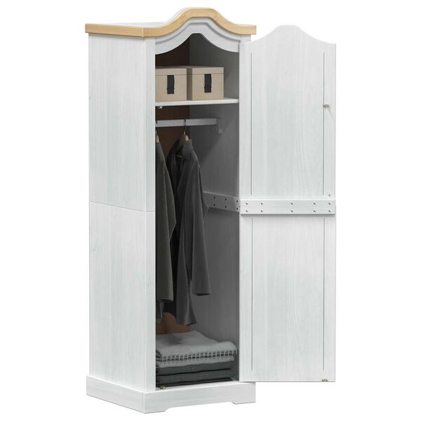 vidaXL Szekr&eacute;nyek polcokkal Feh&eacute;r 55 x 52 x 170 cm T&ouml;m&ouml;r fenyőfa