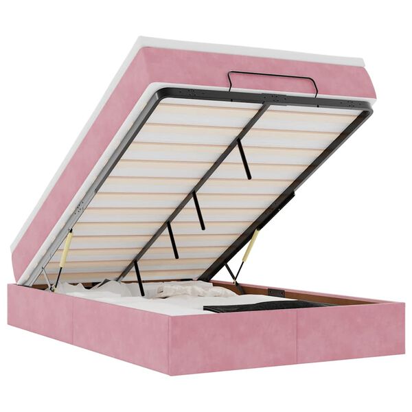 vidaXL Ottom&aacute;n &aacute;gykeret matraccal r&oacute;zsasz&iacute;n 120x200cm b&aacute;rsony