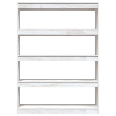 vidaXL fehér tömör fenyőfa könyvszekrény/térelválasztó 100 x 30 x 135,5 cm