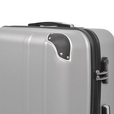 vidaXL 4 darabos, ezüst, kemény fedeles, görgős bőrönd szett