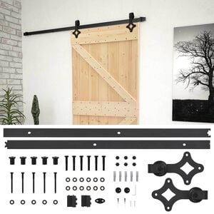 vidaXL Cs&uacute;sz&oacute; ajt&oacute; 90 x 210 cm T&ouml;m&ouml;r Fenyőfa Term&eacute;szetes &eacute;s Fekete