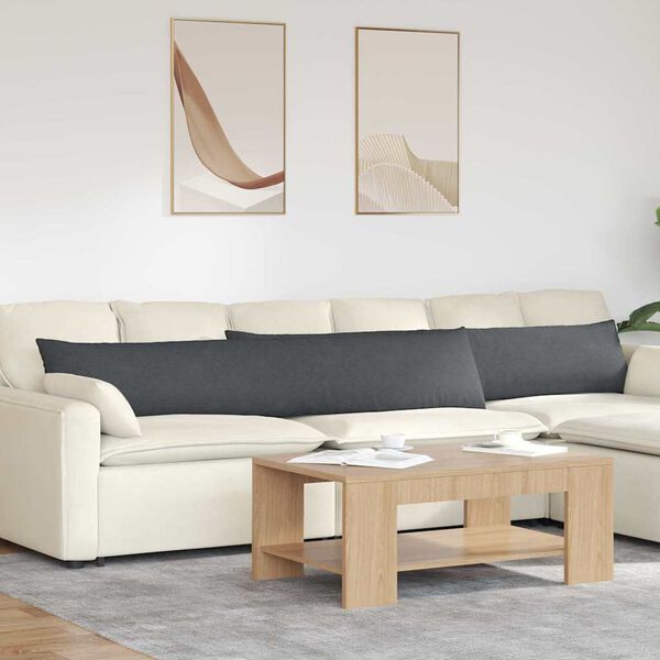 vidaXL Kanapé párnák 2 pcs Sötétszürke 200 x 40 cm Bársonyos szövet