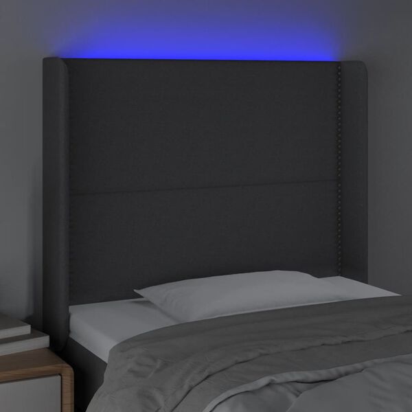 vidaXL s&ouml;t&eacute;tsz&uuml;rke sz&ouml;vet LED-es fejt&aacute;mla 93x16x118/128 cm