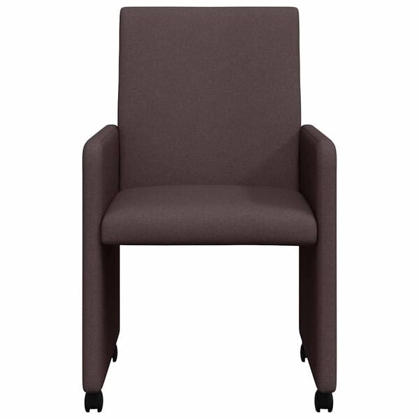 vidaXL Kerekes &Eacute;tkező Sz&eacute;kek 2 pcs S&ouml;t&eacute;t Barna 57 x 66 x 94 cm sz&ouml;vet