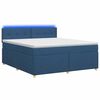 vidaXL Boxspring &aacute;gy matraccal LED szalagokkal K&eacute;k 140 x 190 cm Sz&ouml;vet