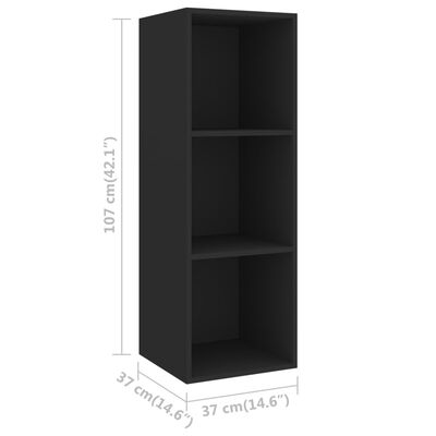 vidaXL 2 részes fekete forgácslap TV-szekrény szett