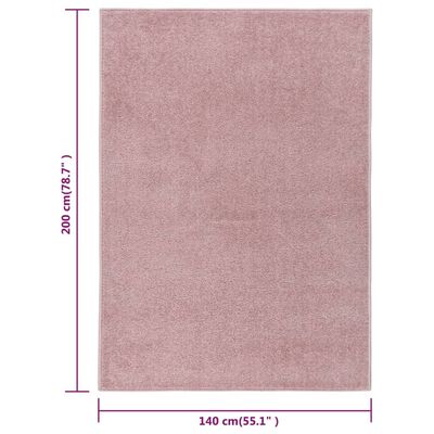 vidaXL rózsaszín rövid szálú szőnyeg 140 x 200 cm