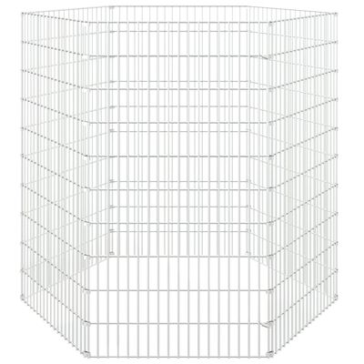 vidaXL 6 paneles horganyzott vas nyúlketrec 54x100 cm