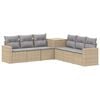 vidaXL Kanap&eacute; Szett 7 db Beige &eacute;s Vil&aacute;gossz&uuml;rke Poli rattan &eacute;s ac&eacute;l