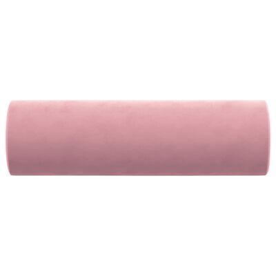 vidaXL 2 db rózsaszín bársony díszpárna Ø15x50 cm