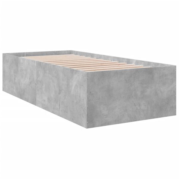 vidaXL betonszürke szerelt fa ágykeret 100 x 200 cm
