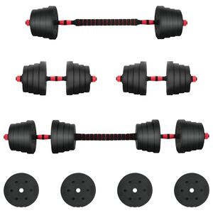 vidaXL 2 az 1-ben S&uacute;lyz&oacute; K&eacute;szlet 40 kg Fekete &eacute;s piros