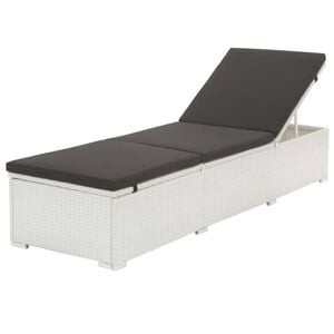vidaXL feh&eacute;r polyrattan napoz&oacute;&aacute;gy p&aacute;rn&aacute;val