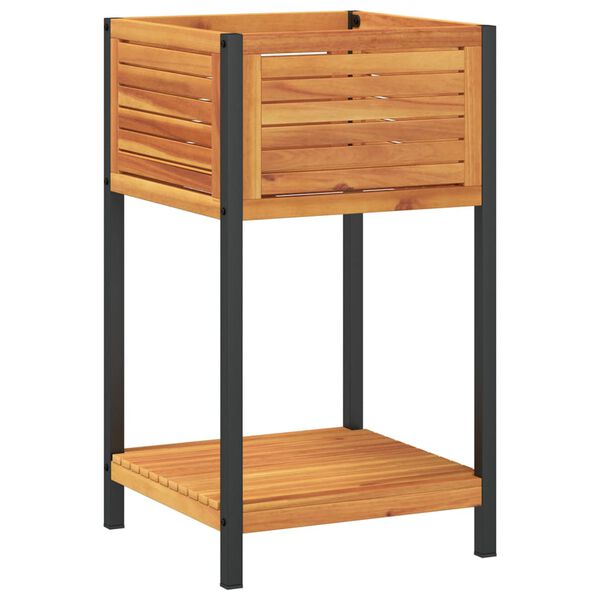 vidaXL t&ouml;m&ouml;r ak&aacute;cfa &eacute;s ac&eacute;l kerti vir&aacute;gtart&oacute; polccal 45 x 45 x 80 cm