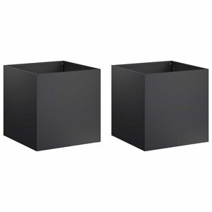 vidaXL Kerti cser&eacute;p 2 db Fekete 20 x 20 x 20 cm Hidegen hengerelt ac&eacute;l