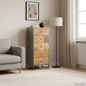 vidaXL t&ouml;m&ouml;r &uacute;jrahasznos&iacute;tott fa fi&oacute;kos szekr&eacute;ny 45 x 30 x 100 cm