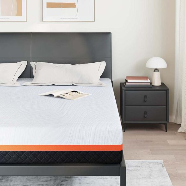 vidaXL Matrac Feh&eacute;r &eacute;s Sz&uuml;rke 180 x 200 cm Jacquard sz&ouml;vet