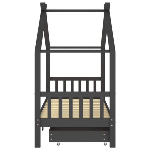 vidaXL fi&oacute;kos s&ouml;t&eacute;tsz&uuml;rke t&ouml;m&ouml;r fenyőfa gyerek&aacute;gykeret 90 x 200 cm