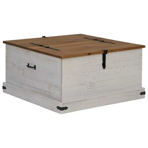 vidaXL feh&eacute;r t&ouml;m&ouml;r fenyőfa HALDEN t&aacute;rol&oacute;szekr&eacute;ny 91x91x47 cm