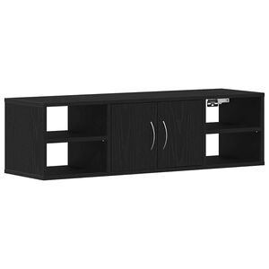 vidaXL Falpolc Falra szerelhető Fekete t&ouml;lgy 102 x 30 x 29 cm