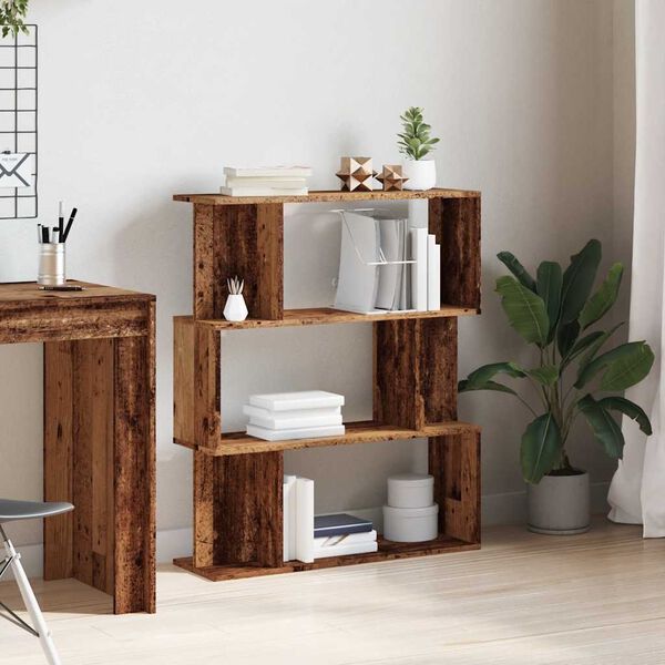 vidaXL Könyves szekrény Régi fa 80x24x96 cm Gépelt fa