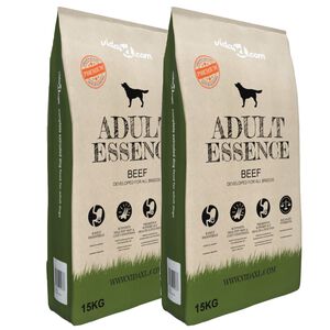 vidaXL 2 db &bdquo;Adult Essence Beef&rdquo; pr&eacute;mium sz&aacute;raz kutyat&aacute;p 30 kg