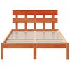 vidaXL Ágykeret fejtámlával Barna 120 x 200 cm Tömör fenyőfa