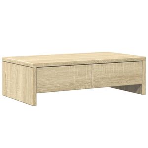 vidaXL sonoma t&ouml;lgy szerelt fa monitor&aacute;llv&aacute;ny fi&oacute;kokkal 50x27x15 cm