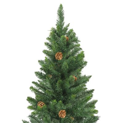 vidaXL zöld megvilágított műkarácsonyfa gömb szettel 180 cm