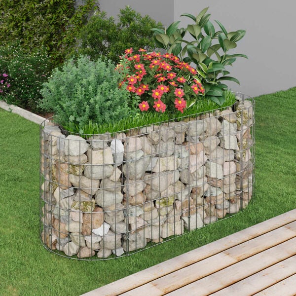 vidaXL horganyzott vas gabion magas&aacute;gy&aacute;s 120 x 50 x 50 cm