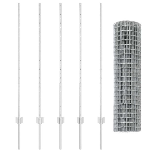 vidaXL Ker&iacute;t&eacute;s oszlopokkal Ez&uuml;st 1,2 x 10 m Ac&eacute;l