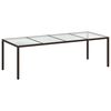 vidaXL 11 r&eacute;szes barna polyrattan/&uuml;veg kerti &uuml;lőgarnit&uacute;ra p&aacute;rn&aacute;kkal
