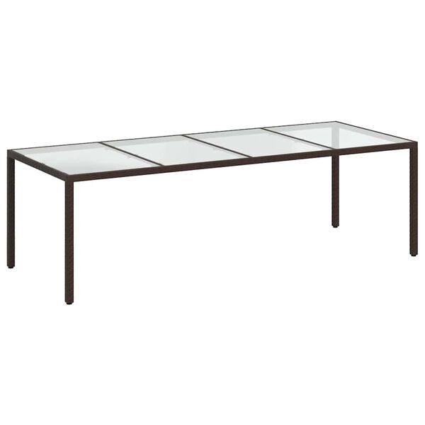 vidaXL 11 r&eacute;szes barna polyrattan/&uuml;veg kerti &uuml;lőgarnit&uacute;ra p&aacute;rn&aacute;kkal