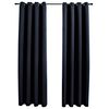 vidaXL 2 db fekete s&ouml;t&eacute;t&iacute;tőf&uuml;gg&ouml;ny f&eacute;mgyűrűkkel 140 x 225 cm