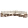 vidaXL Kerti Kanap&eacute; Szett 9 pcs Beige &eacute;s Kr&eacute;msz&iacute;nű polirattan
