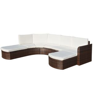 vidaXL 4-r&eacute;szes barna polyrattan kerti b&uacute;torszett p&aacute;rn&aacute;kkal