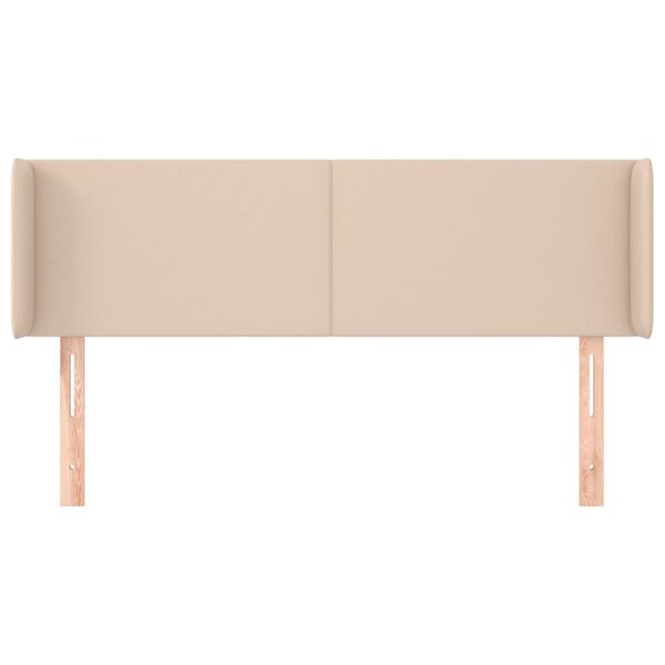 vidaXL cappuccino műbőr sz&aacute;rnyas fejt&aacute;mla 147x16x78/88 cm