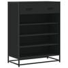 vidaXL fekete szerelt fa &eacute;s f&eacute;m cipőszekr&eacute;ny 75 x 38 x 97,5 cm