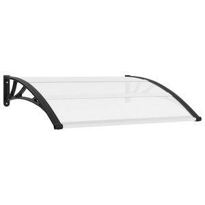 vidaXL fekete &eacute;s &aacute;tl&aacute;tsz&oacute; polikarbon&aacute;t ajt&oacute;előtető 120 x 75 cm