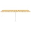 vidaXL sárga-fehér automata póznás napellenző 600 x 300 cm