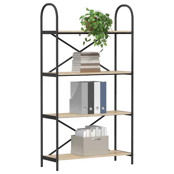 vidaXL K&ouml;nyvespolc Sonoma t&ouml;lgy 80 x 30 x 146 cm Faanyag