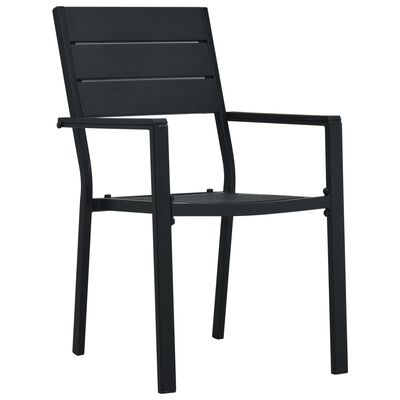 vidaXL 4 darab fekete fautánzatú HDPE kerti szék